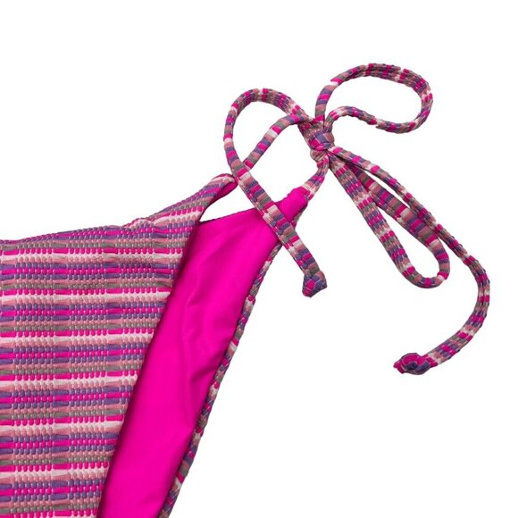 L*Space Women's Lennox String Bikini Bottom Pink/Multi Striped Small New - Picture 3 of 9